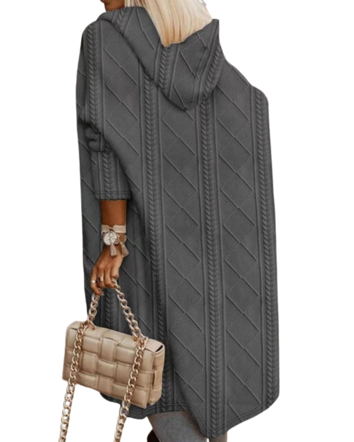 HONORIA | HOODED CABLE-KNIT CARDIGAN
