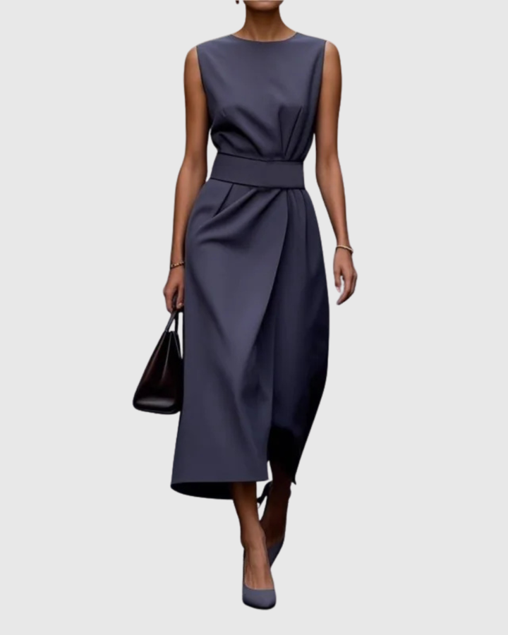 CLARIMOND | ELEGANT ROUND NECK DRESS