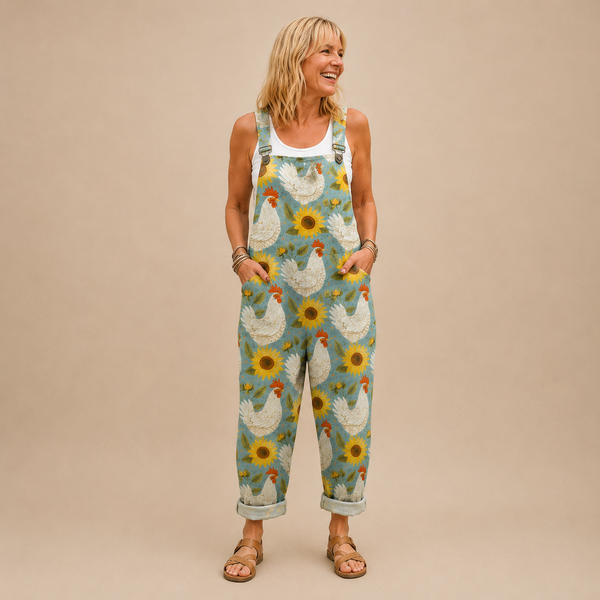 Comfortable Printed Dungarees