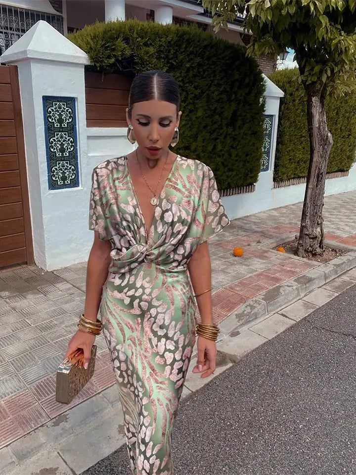 CLARANDRA | COPPER MIDI DRESS