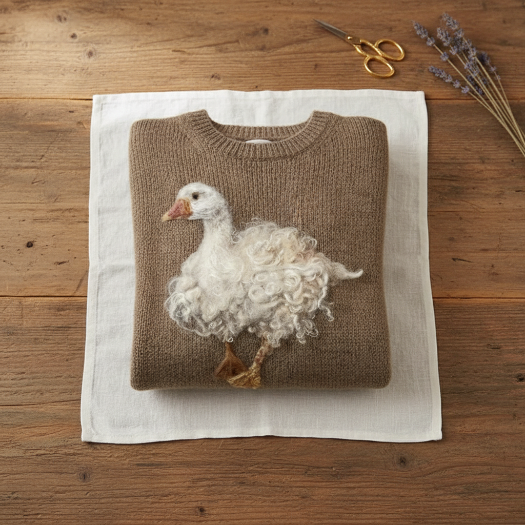 June – Brown Jumper with Goose