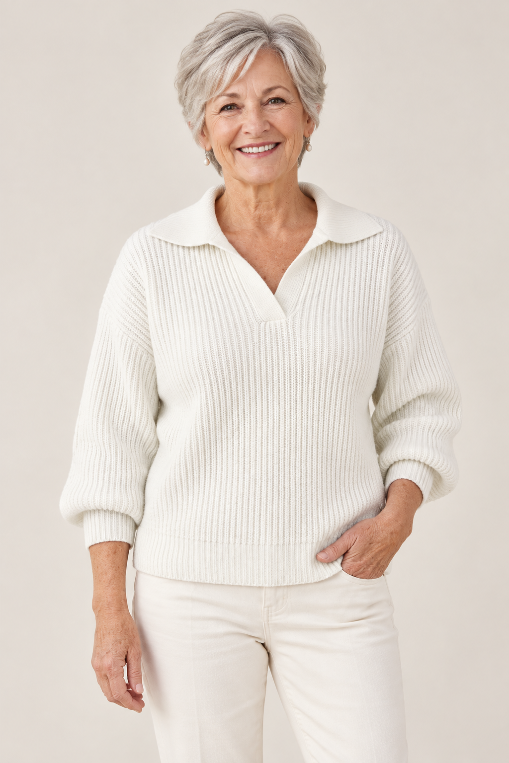 Jane – Vintage Inspired Jumper on a mature model